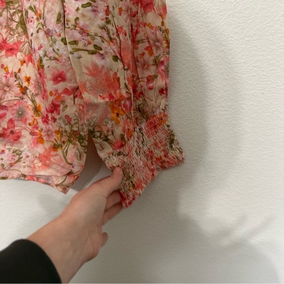 Nwt Sundance Dylan fields of flower raw edged smocked popover blouse size XL - Picture 4 of 5